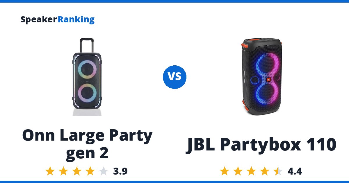 Onn Large Party gen 2 vs JBL Partybox 110