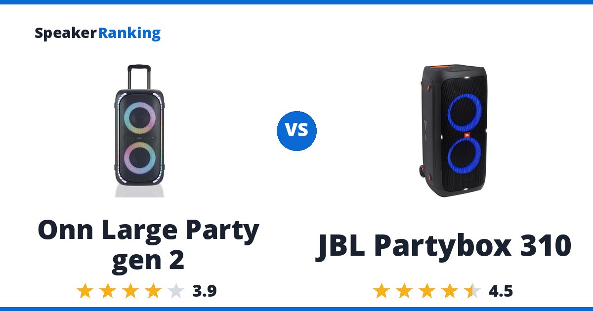 Onn Large Party gen 2 vs JBL Partybox 310