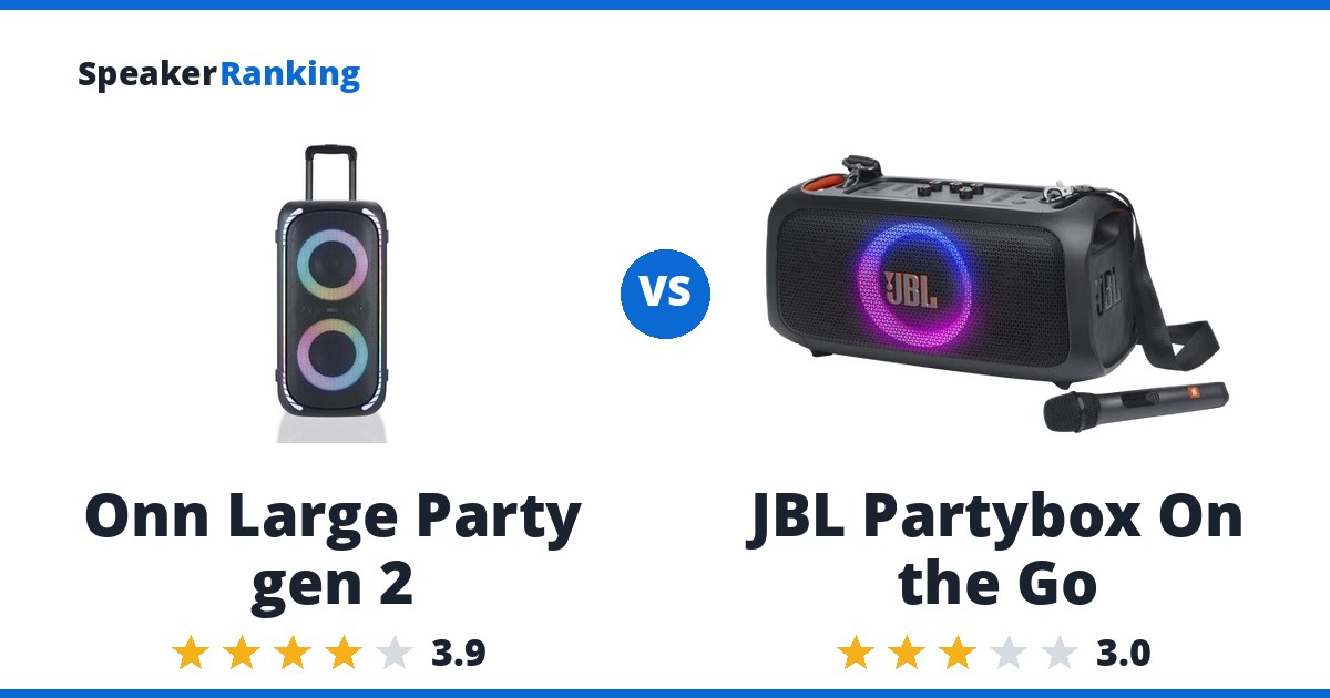 Onn Large Party gen 2 vs JBL Partybox On the Go