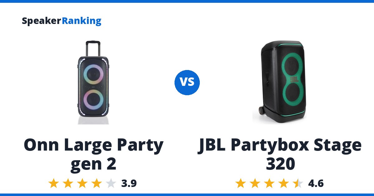 Onn Large Party gen 2 vs JBL Partybox Stage 320