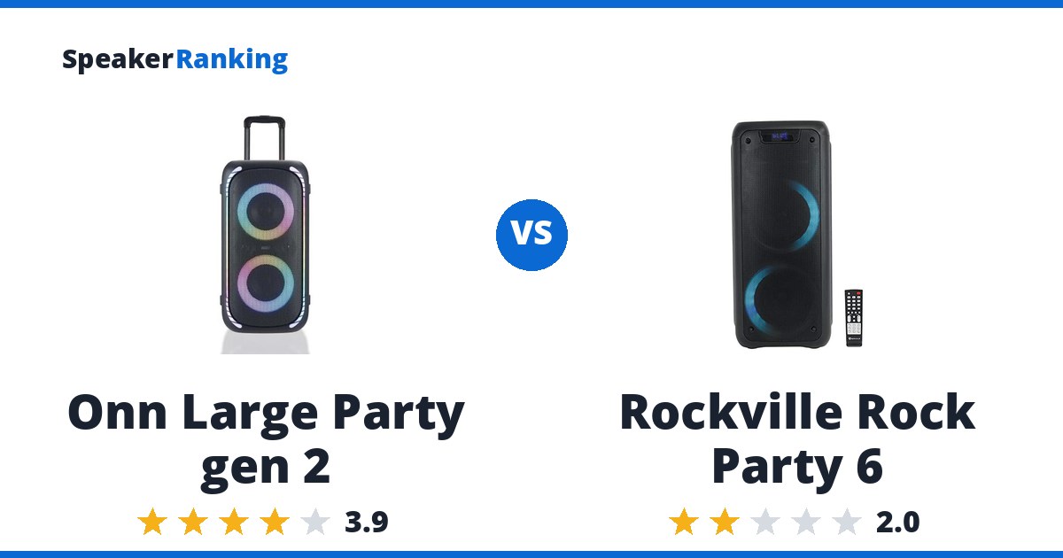 Onn Large Party gen 2 vs Rockville Rock Party 6