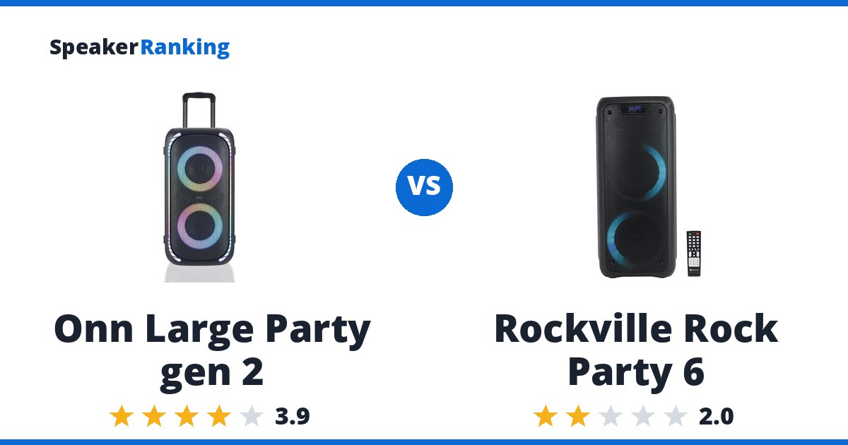 Onn Large Party gen 2 vs Rockville Rock Party 6