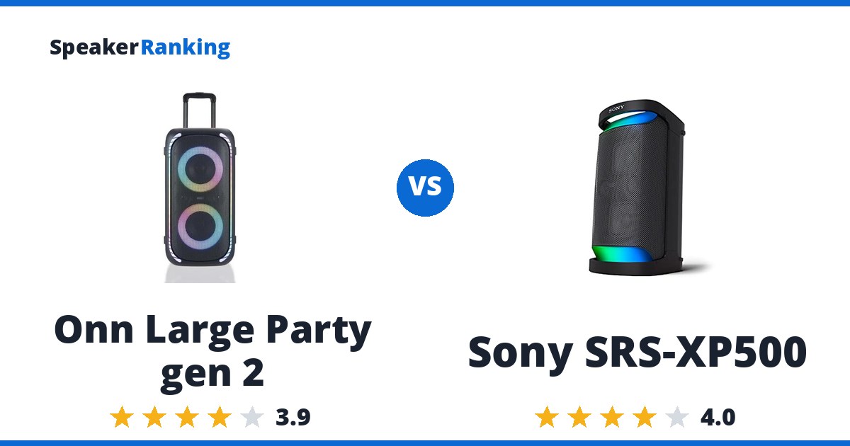 Onn Large Party gen 2 vs Sony SRS-XP500