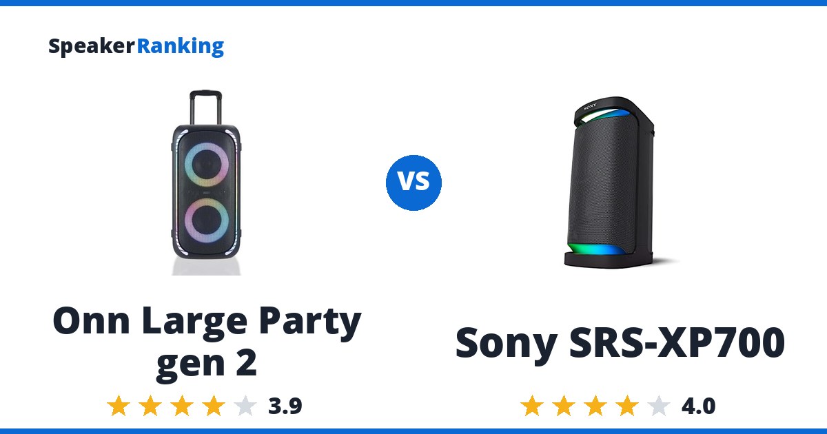 Onn Large Party gen 2 vs Sony SRS-XP700
