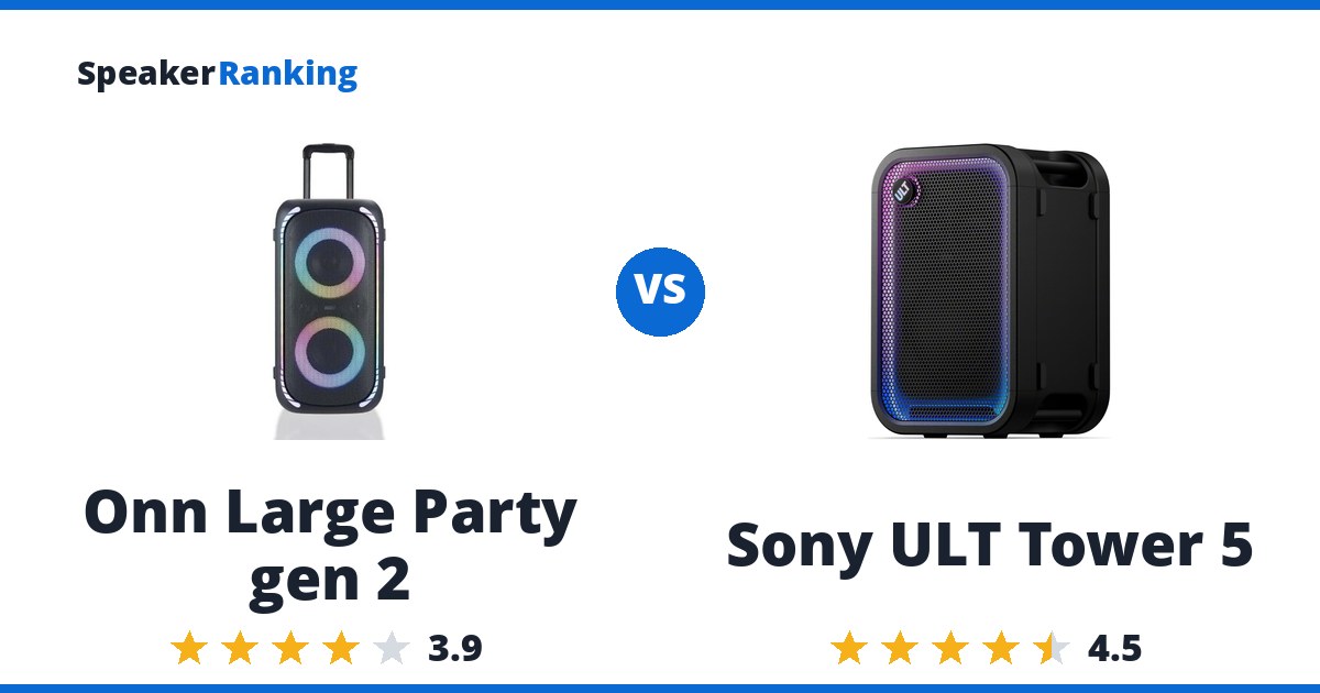 Onn Large Party gen 2 vs Sony ULT Tower 5