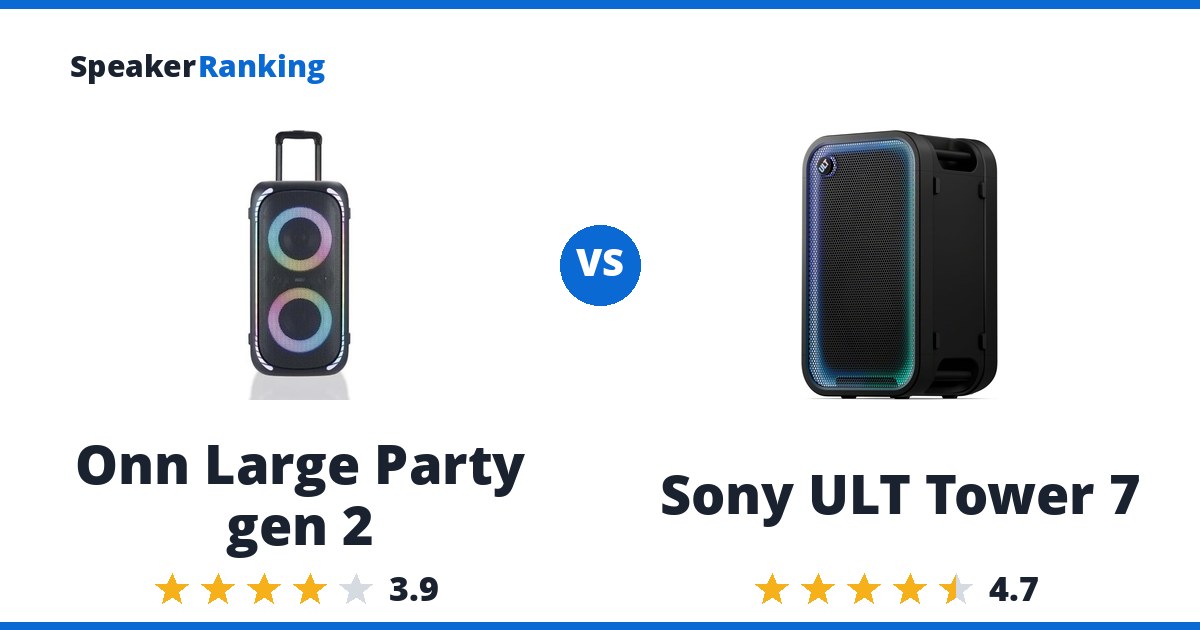 Onn Large Party gen 2 vs Sony ULT Tower 7