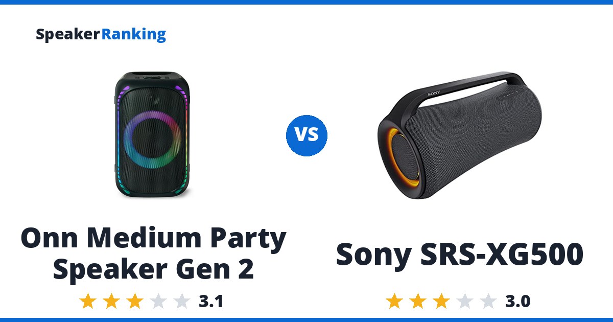 Onn Medium Party Speaker Gen 2 vs Sony SRS-XG500