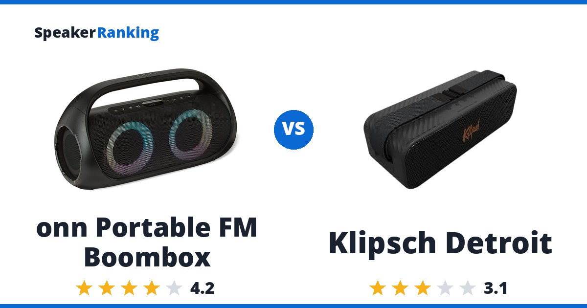 onn Portable FM Boombox vs Klipsch Detroit
