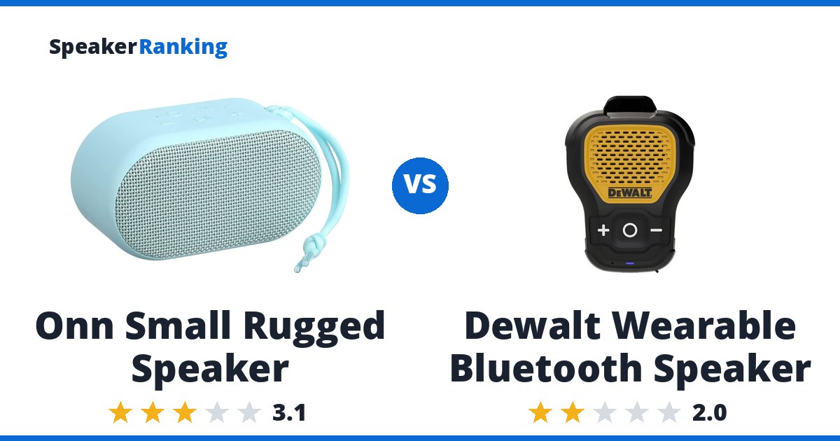 Onn Small Rugged Speaker vs Dewalt Wearable Bluetooth Speaker