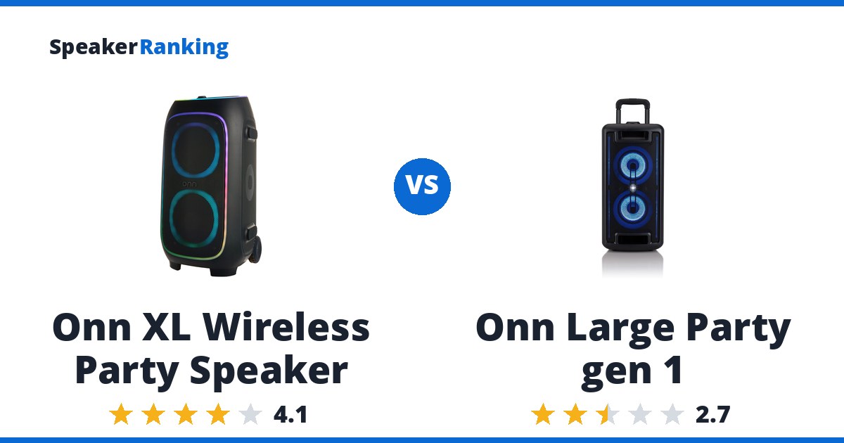 Onn XL Wireless Party Speaker vs Onn Large Party gen 1