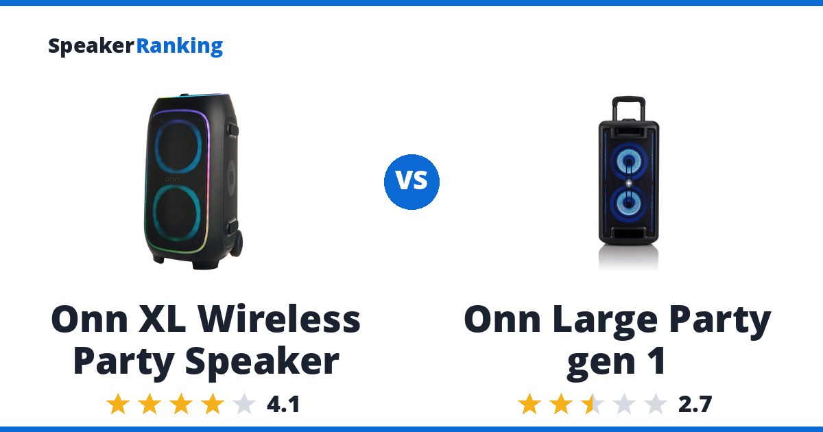 Onn XL Wireless Party Speaker vs Onn Large Party gen 1