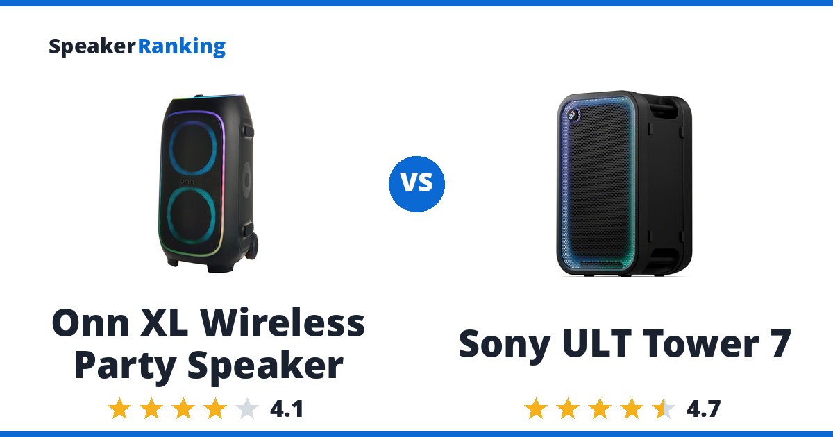 Onn XL Wireless Party Speaker vs Sony ULT Tower 7
