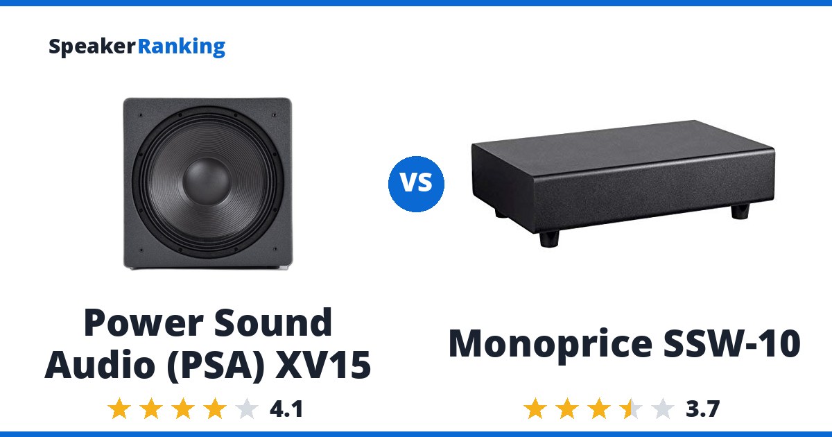 Power Sound Audio (PSA) XV15 vs Monoprice SSW-10
