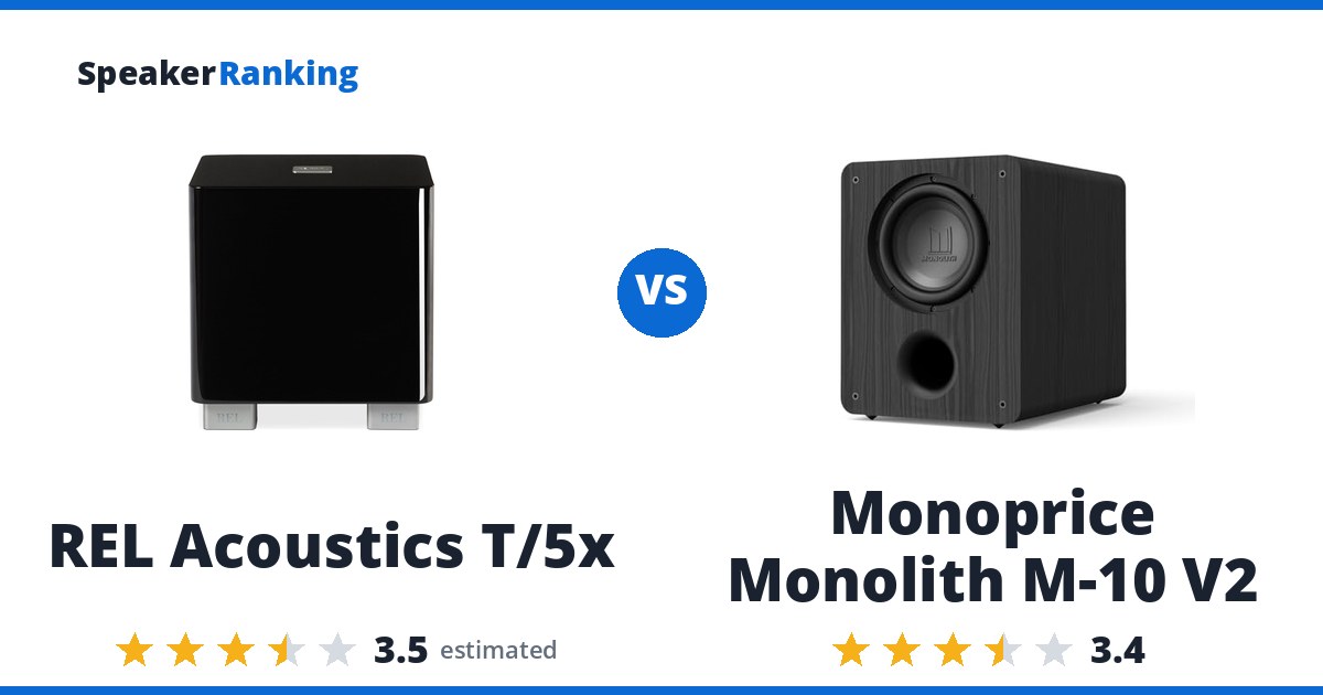 REL Acoustics T/5x vs Monoprice Monolith M-10 V2