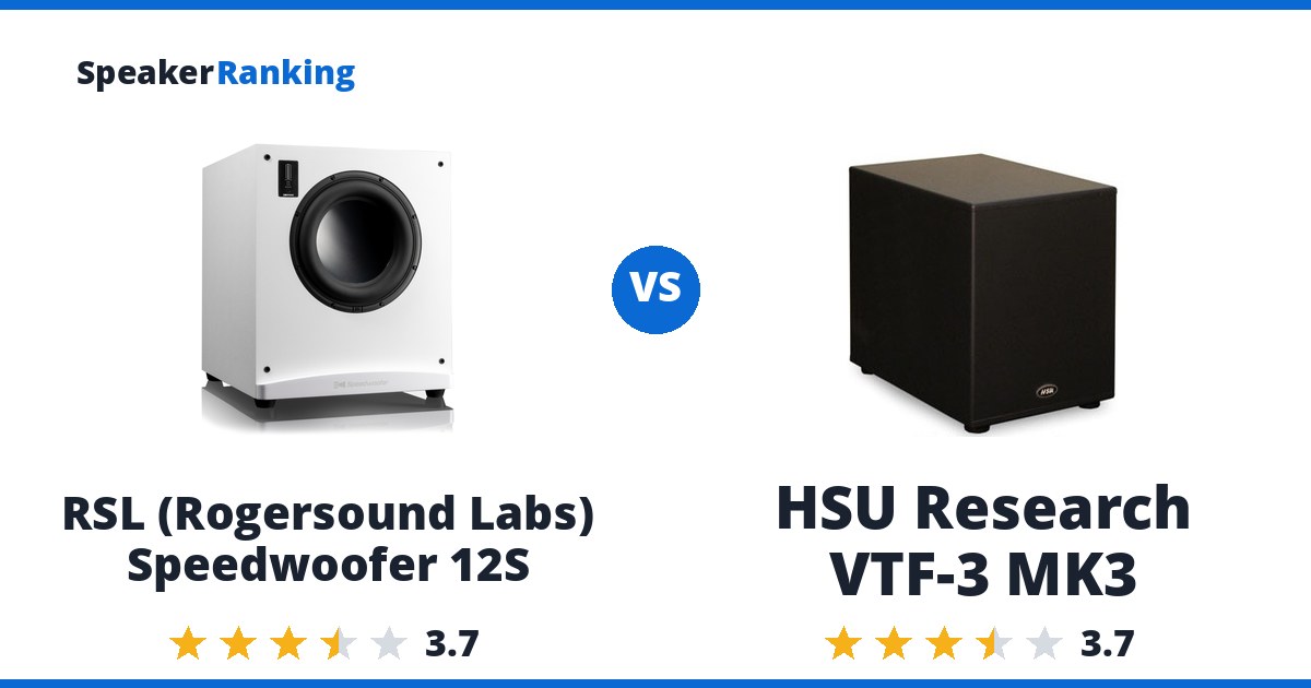 RSL (Rogersound Labs) Speedwoofer 12S vs HSU Research VTF-3 MK3