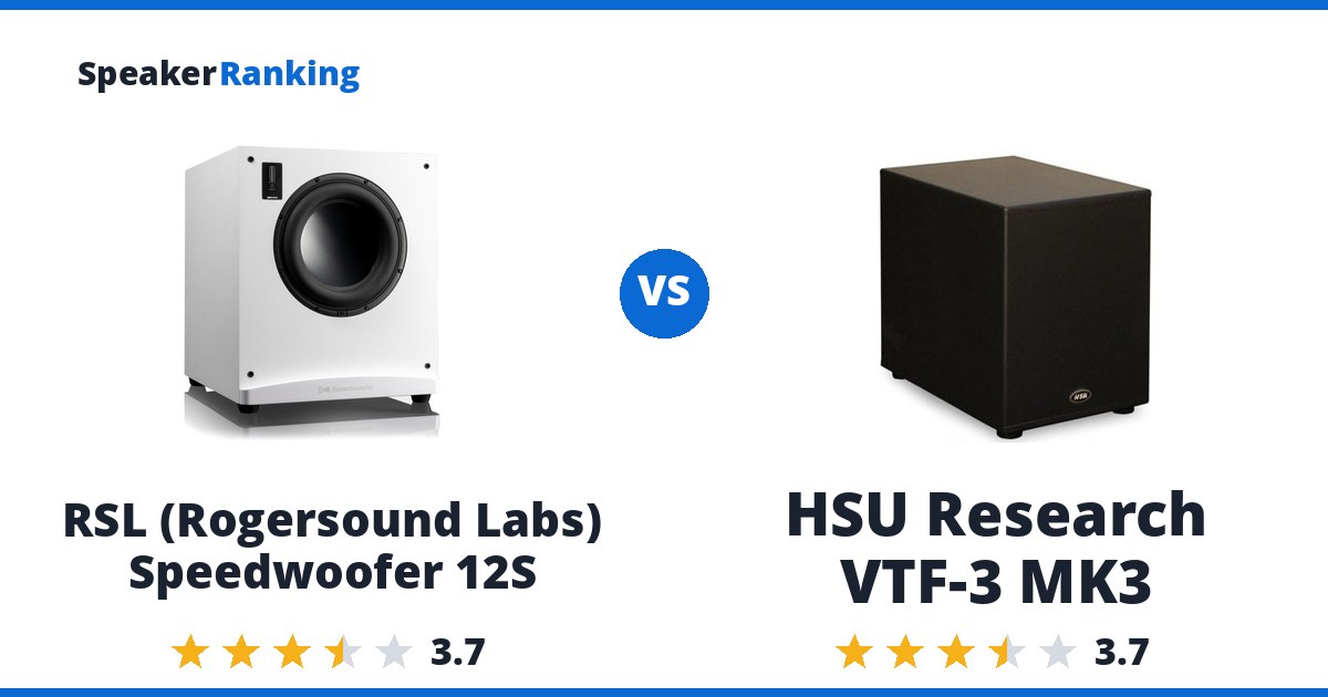 RSL (Rogersound Labs) Speedwoofer 12S vs HSU Research VTF-3 MK3