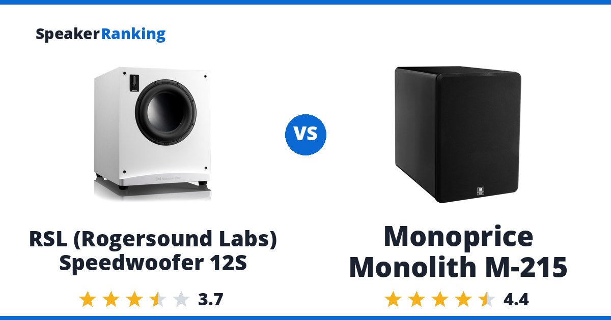 RSL (Rogersound Labs) Speedwoofer 12S vs Monoprice Monolith M-215