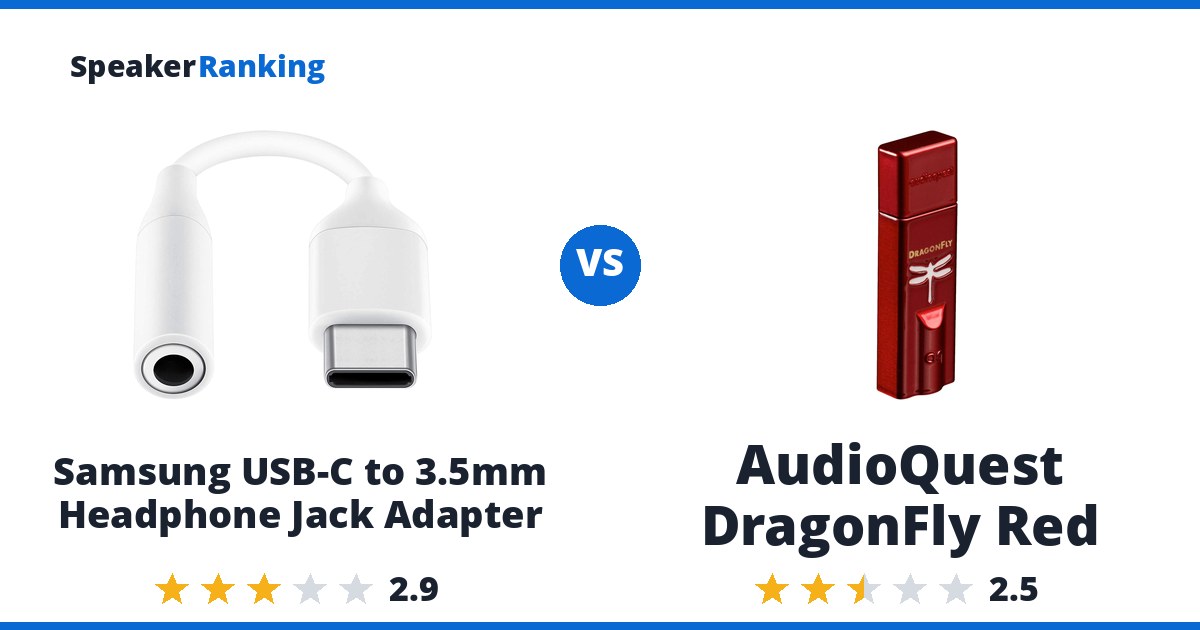 Samsung USB-C to 3.5mm Headphone Jack Adapter vs AudioQuest DragonFly Red