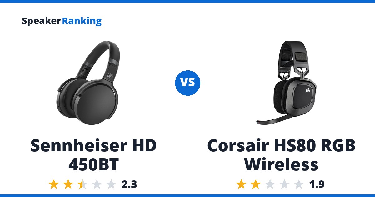 Sennheiser HD 450BT vs Corsair HS80 RGB Wireless