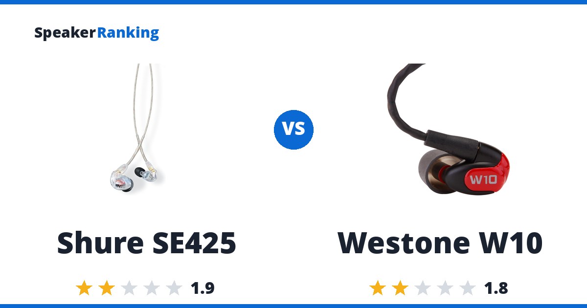 Shure SE425 vs Westone W10