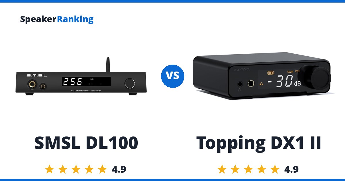 SMSL DL100 vs Topping DX1 II