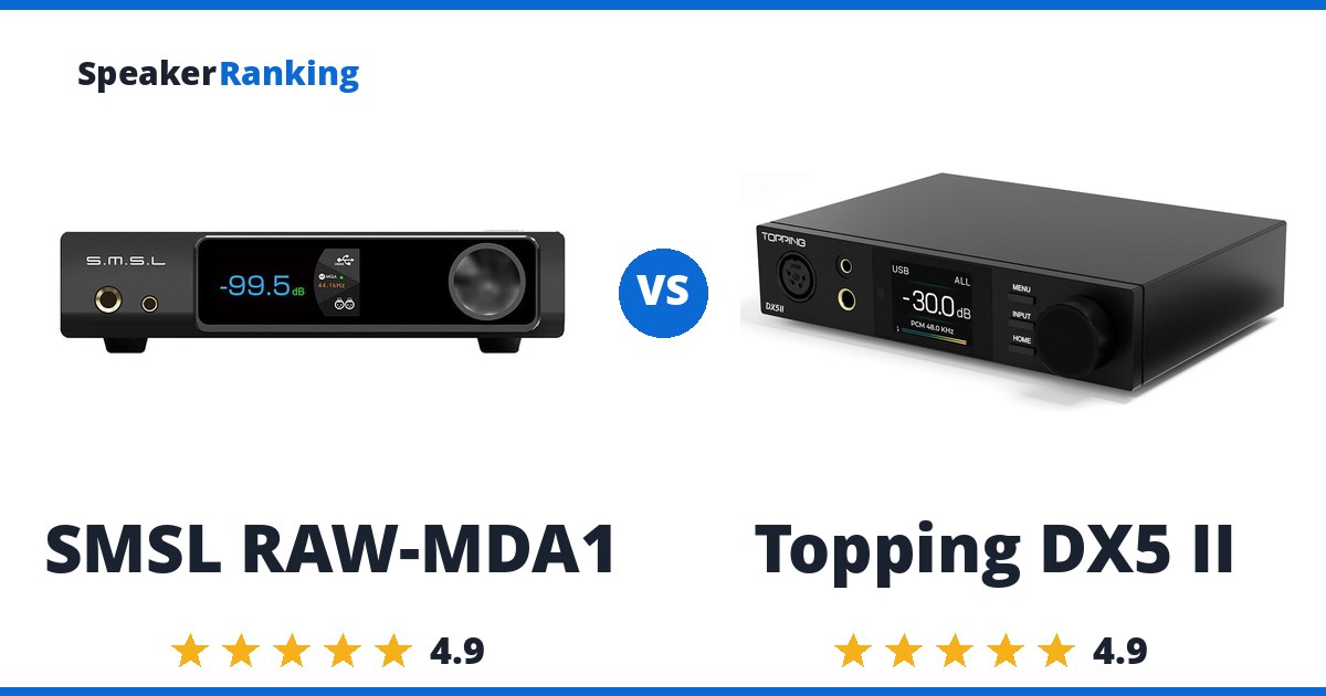 SMSL RAW-MDA1 vs Topping DX5 II