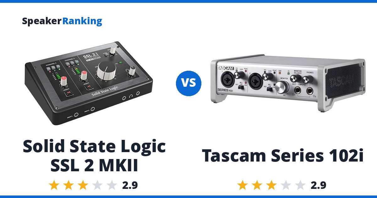 Solid State Logic SSL 2 MKII vs Tascam Series 102i