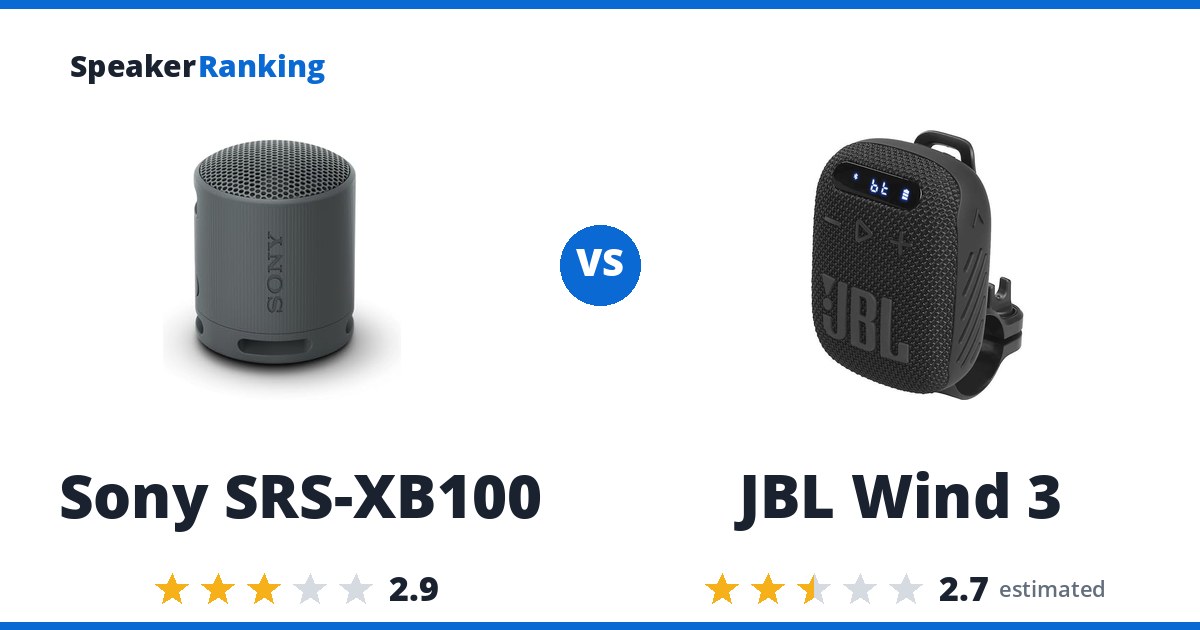 Sony SRS-XB100 vs JBL Wind 3