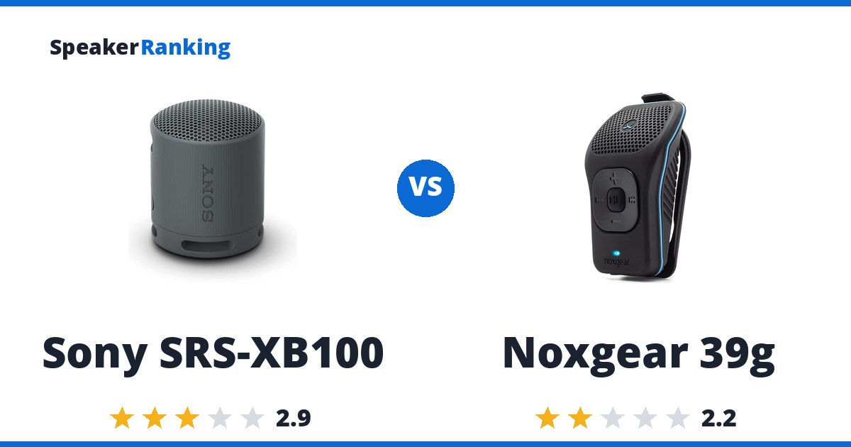 Sony SRS-XB100 vs Noxgear 39g