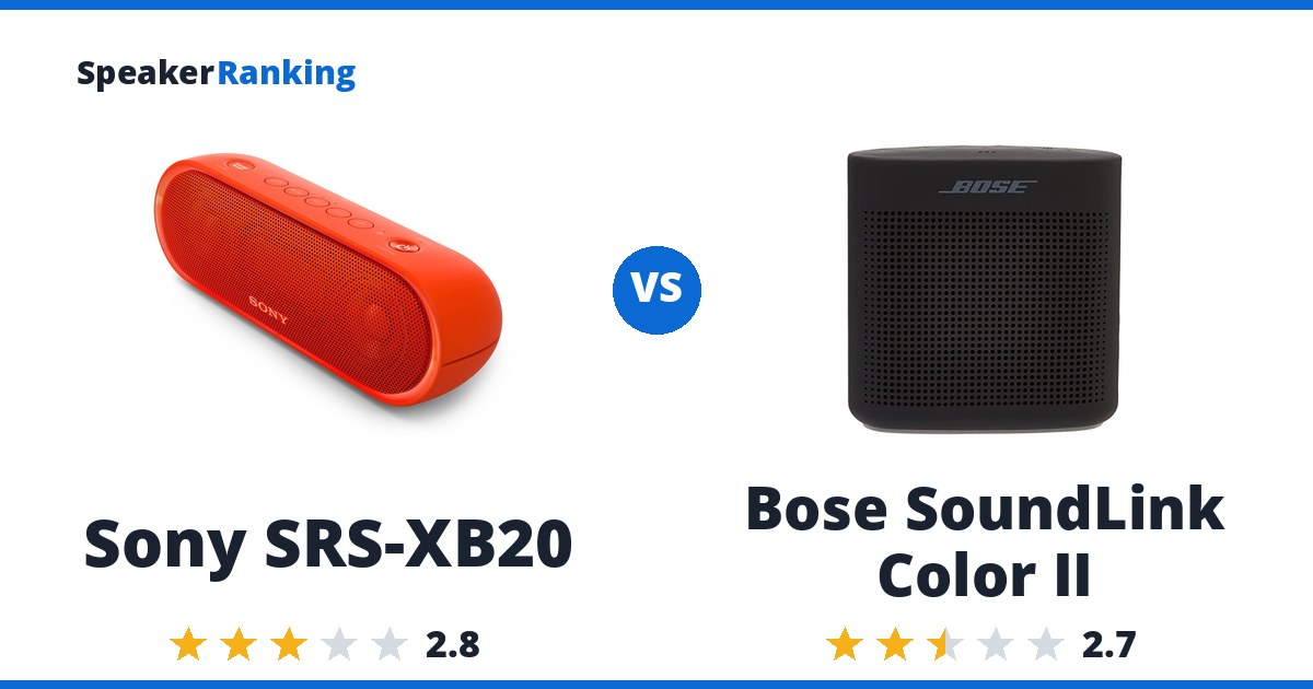 Sony SRS-XB20 vs Bose SoundLink Color II