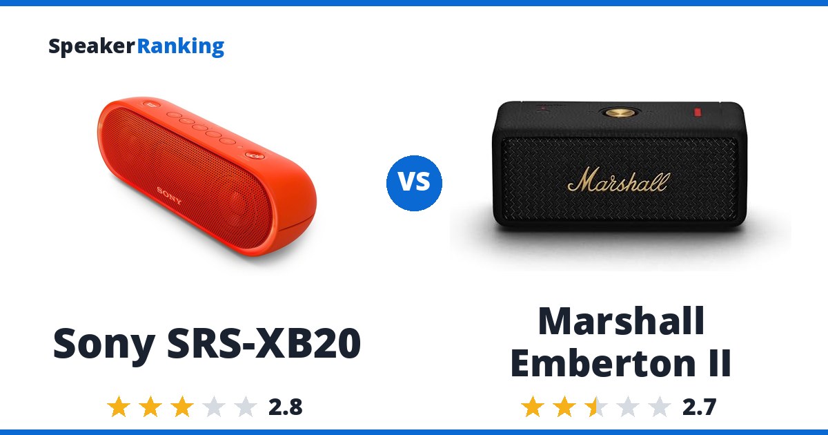 Sony SRS-XB20 vs Marshall Emberton II