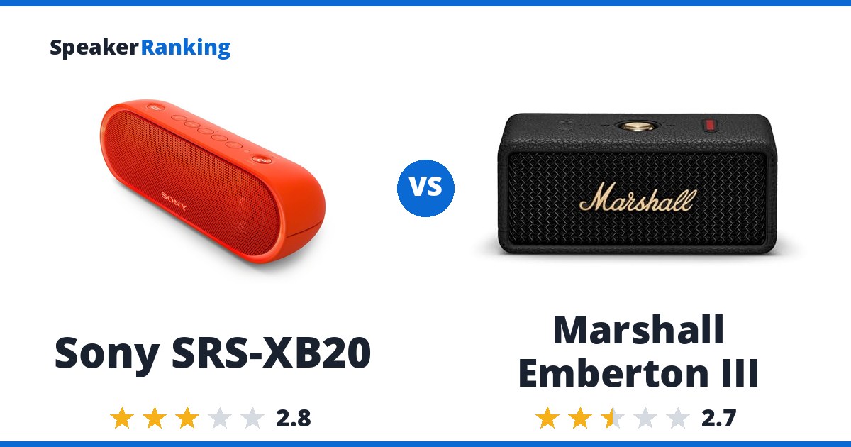 Sony SRS-XB20 vs Marshall Emberton III