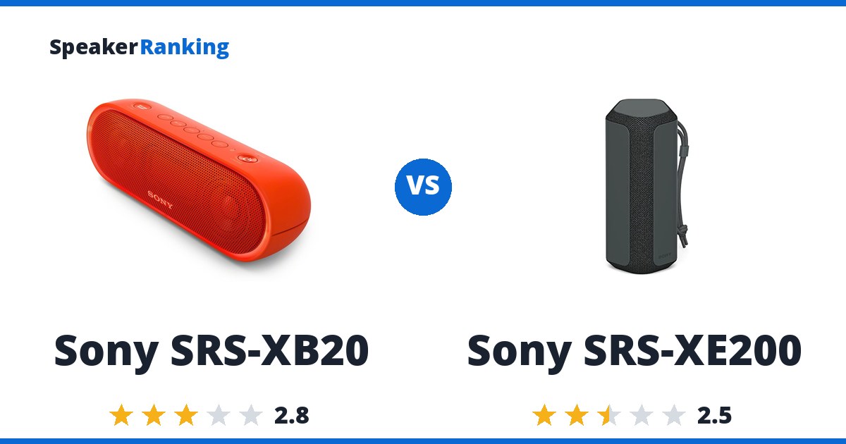 Sony SRS-XB20 vs Sony SRS-XE200