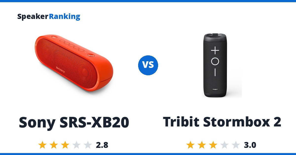 Sony SRS-XB20 vs Tribit Stormbox 2
