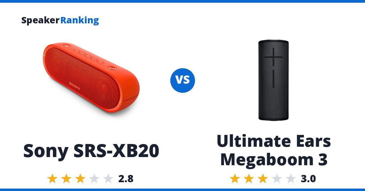 Sony SRS-XB20 vs Ultimate Ears Megaboom 3