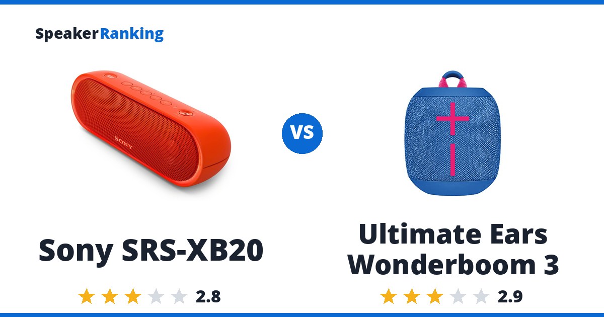 Sony SRS-XB20 vs Ultimate Ears Wonderboom 3