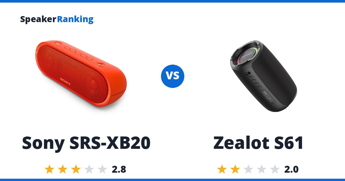 Sony SRS-XB20 vs Zealot S61