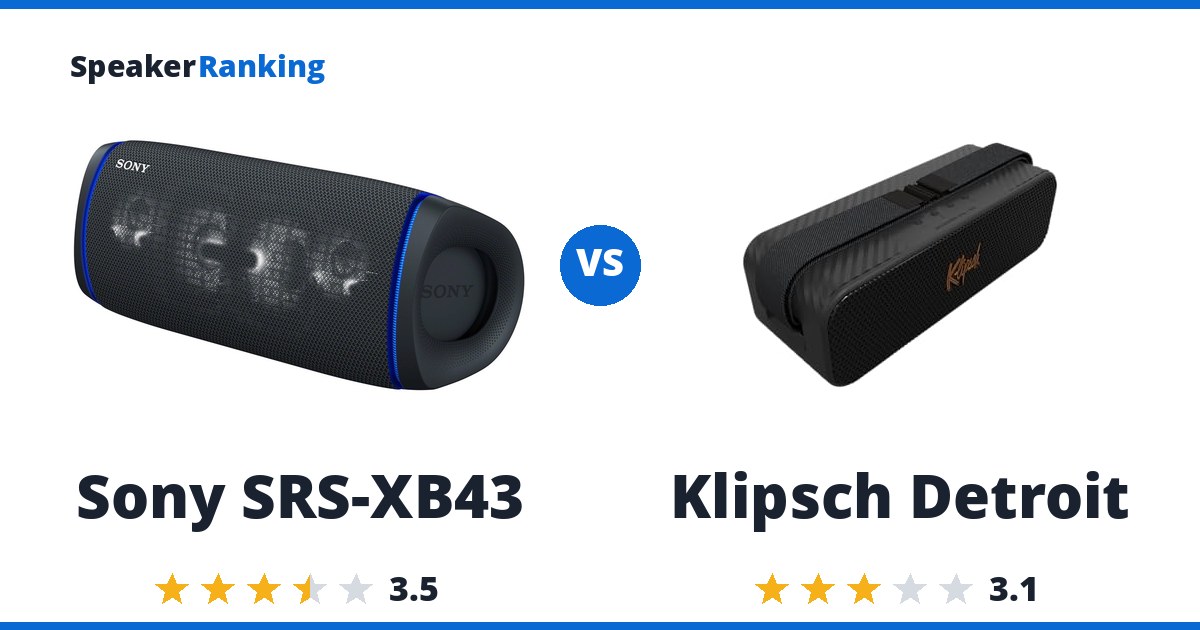Sony SRS-XB43 vs Klipsch Detroit