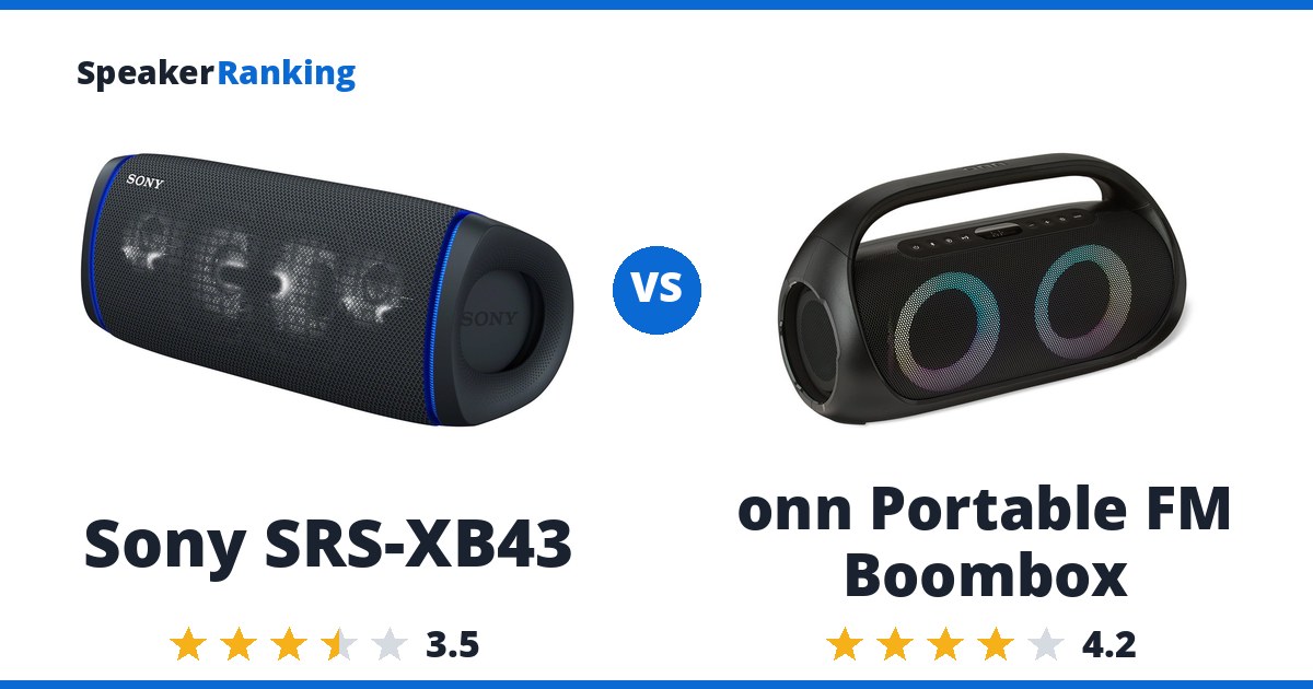 Sony SRS-XB43 vs onn Portable FM Boombox