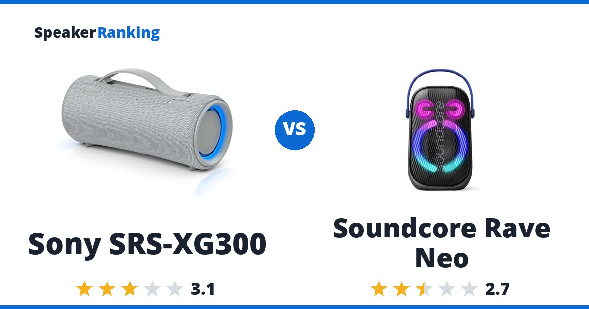 Sony SRS-XG300 vs Soundcore Rave Neo