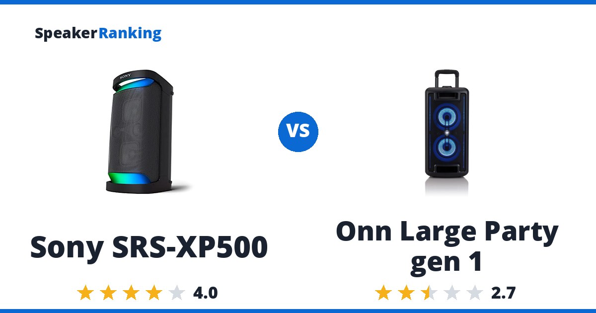 Sony SRS-XP500 vs Onn Large Party gen 1