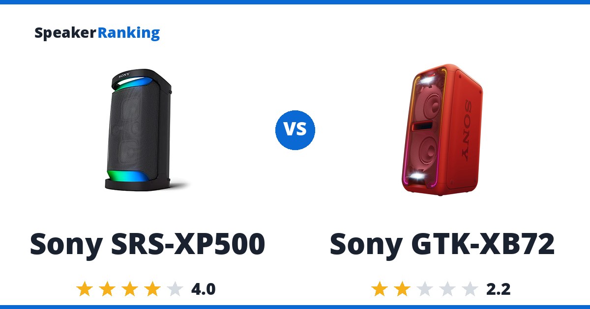 Sony SRS-XP500 vs Sony GTK-XB72