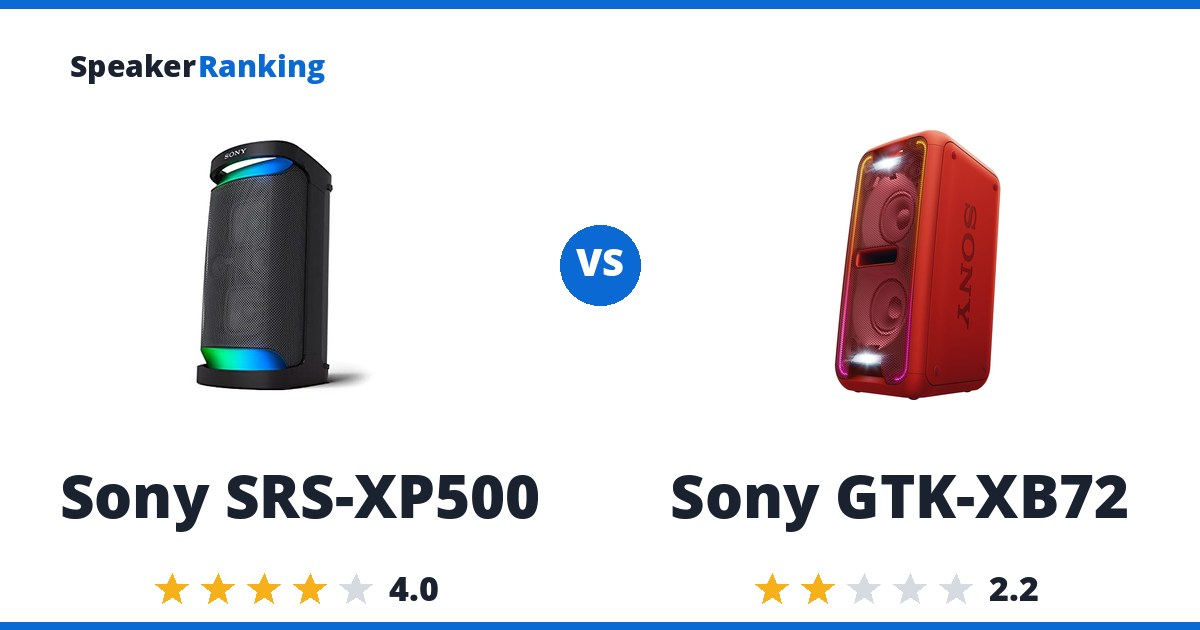 Sony SRS-XP500 vs Sony GTK-XB72