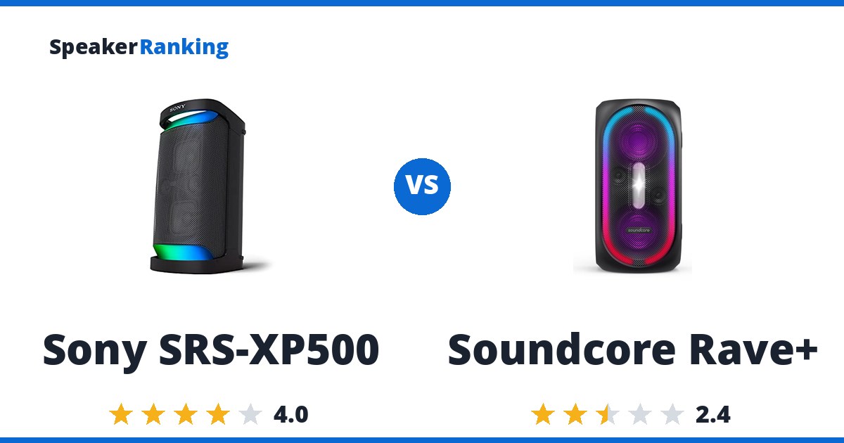 Sony SRS-XP500 vs Soundcore Rave+