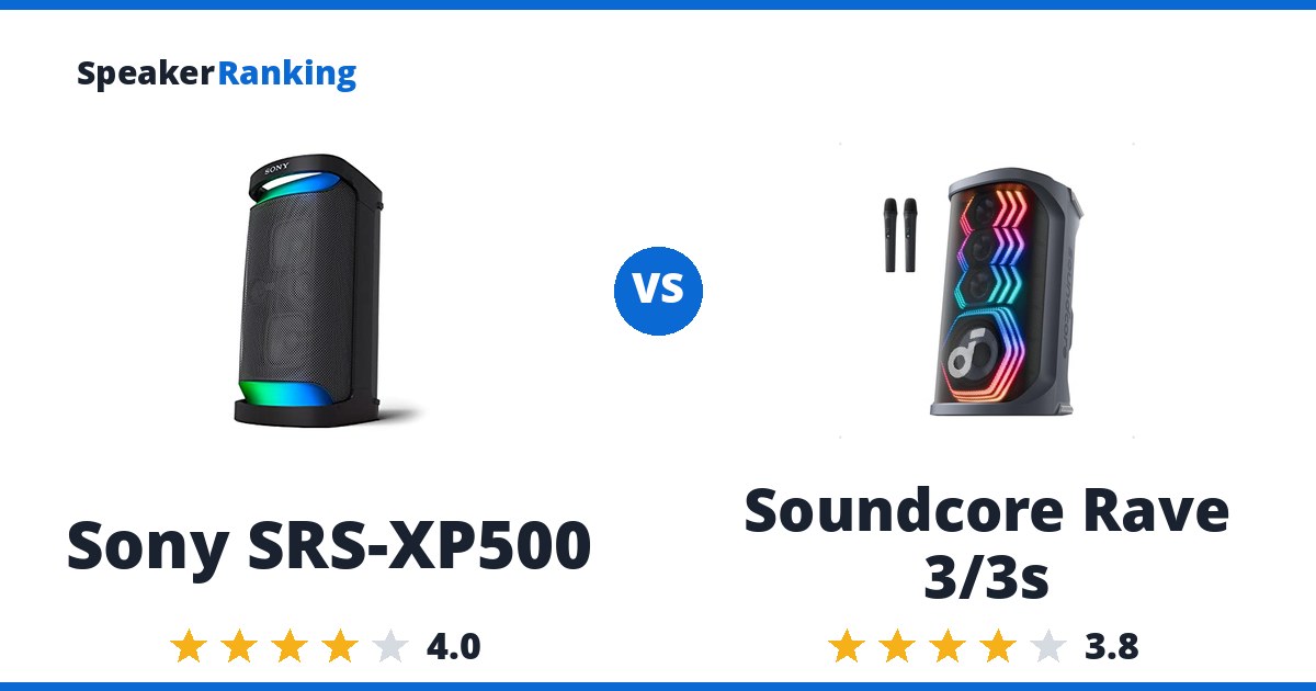 Sony SRS-XP500 vs Soundcore Rave 3/3s