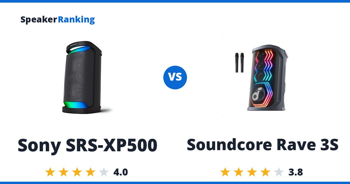 Sony SRS-XP500 vs Soundcore Rave 3S