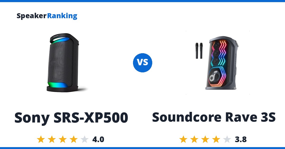 Sony SRS-XP500 vs Soundcore Rave 3S