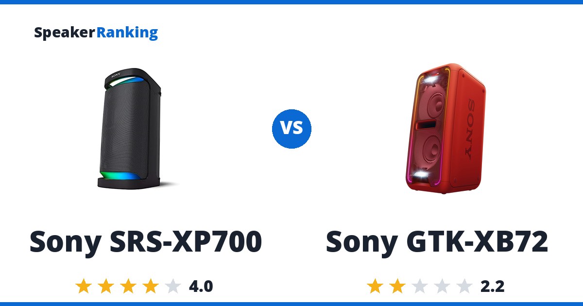 Sony SRS-XP700 vs Sony GTK-XB72
