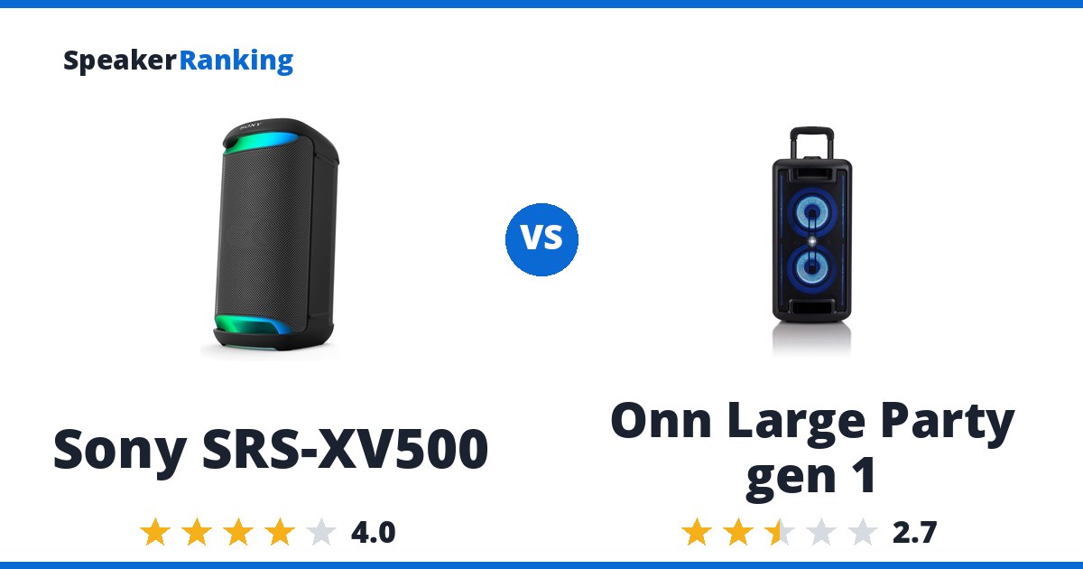 Sony SRS-XV500 vs Onn Large Party gen 1