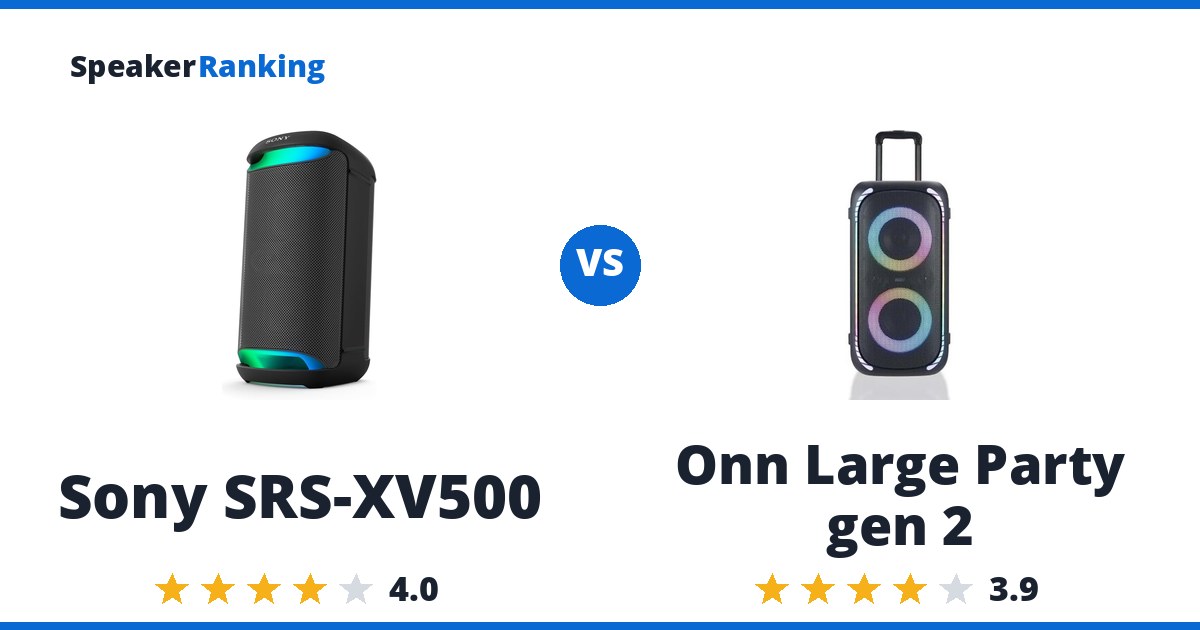 Sony SRS-XV500 vs Onn Large Party gen 2